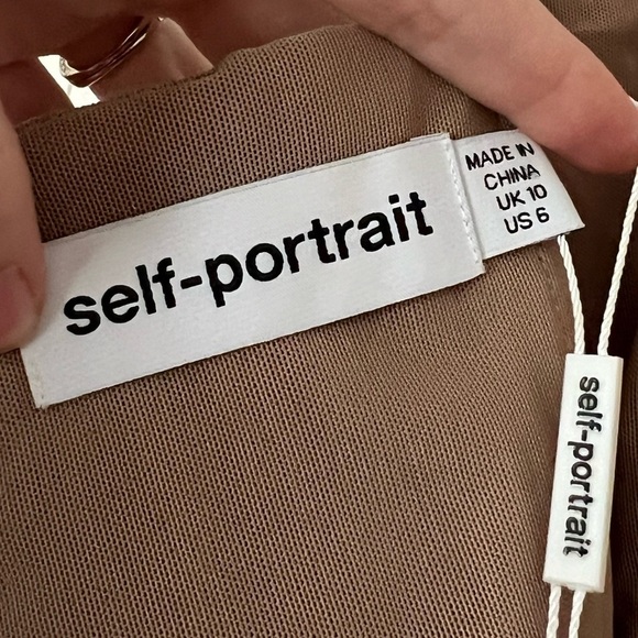 NWT Self-Portrait Lace Panel Midi Dress - Picture 12 of 16